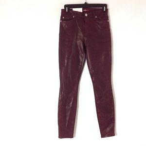 7 For All Mankind Ankle Pants Super Skinny 24 Red